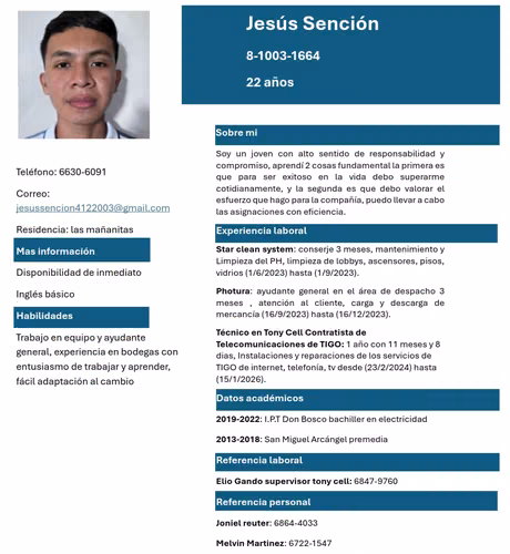 Ayudante general bachiller en electricidad