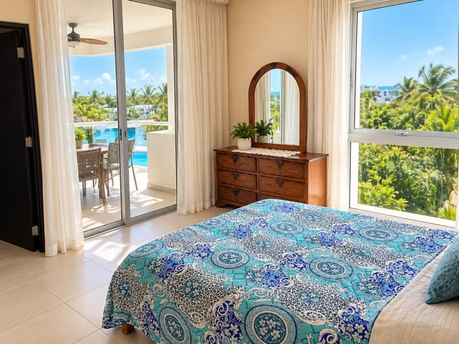 Apartamento Amoblado con Vista Parcial al Mar en Playa Blanca