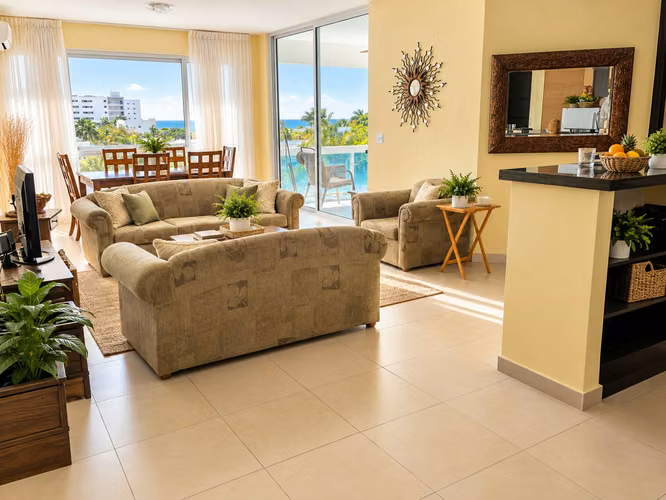 Apartamento Amoblado con Vista Parcial al Mar en Playa Blanca