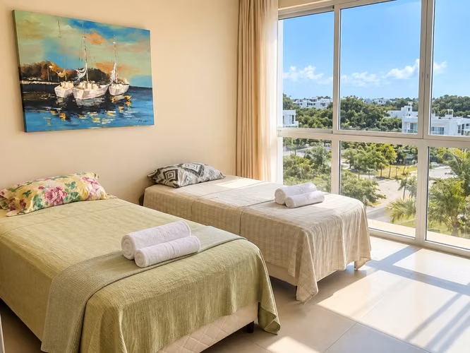 Apartamento Amoblado con Vista Parcial al Mar en Playa Blanca