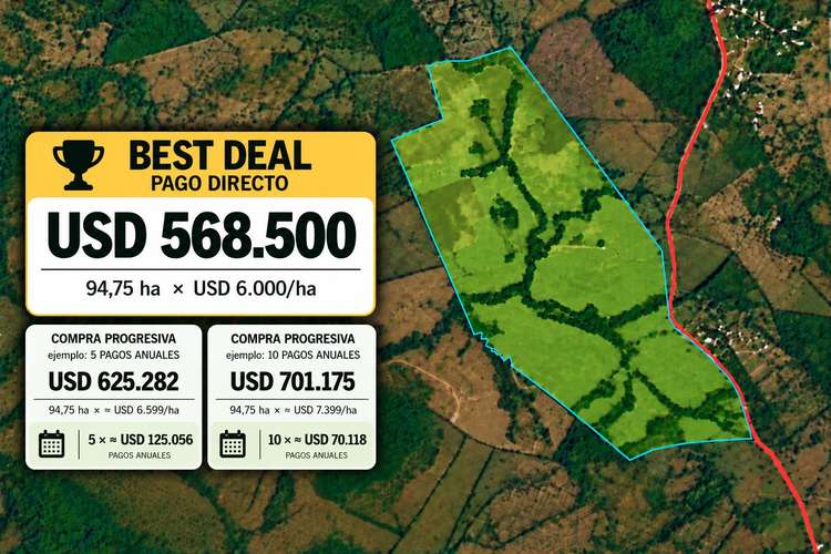Se vende: 94.75 ha – segregaciones posibles – $6,000/ha – negociables – Montijo, Veraguas
