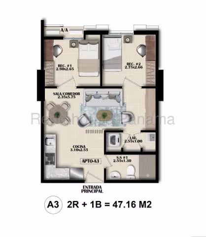 Venta de Apartamento con 45m2 en Bella Vista PH Armonia 26-5272SR