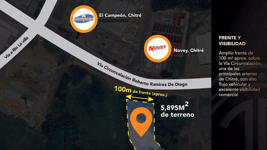 Venta de Terreno Comercial frente a Novey, Chitré