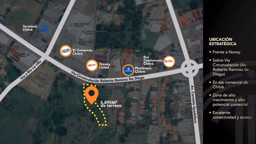 Venta de Terreno Comercial frente a Novey, Chitré