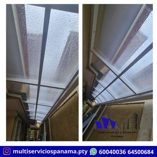 PERGOLAS METAL Y ALUMINIO -- TECHO VIDRIO Y POLICARBONATO