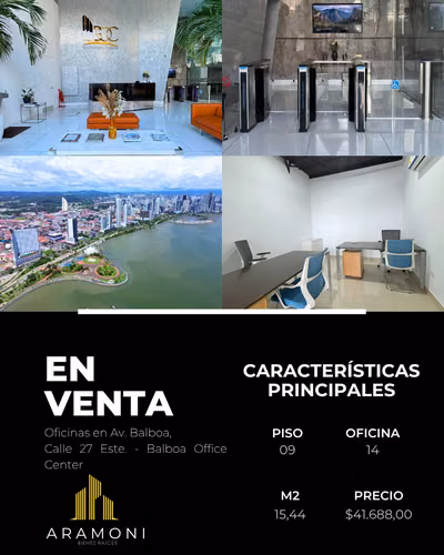 Oficina en venta en Balboa Office Center – Piso 9 con vista a la Cinta Costera