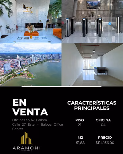 Oficina en venta en Balboa Office Center – Piso 21 con vista a la Cinta Costera - Imagen 2