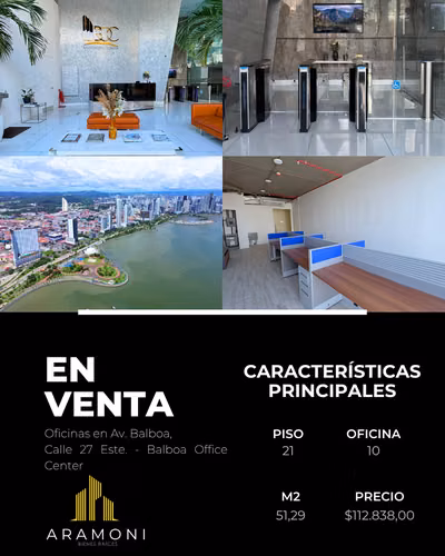 Oficina en venta en Balboa Office Center – Piso 21 con vista a la Cinta Costera - Imagen 2