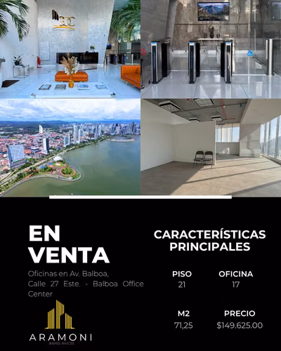 Oficina en venta en Balboa Office Center – Piso 21