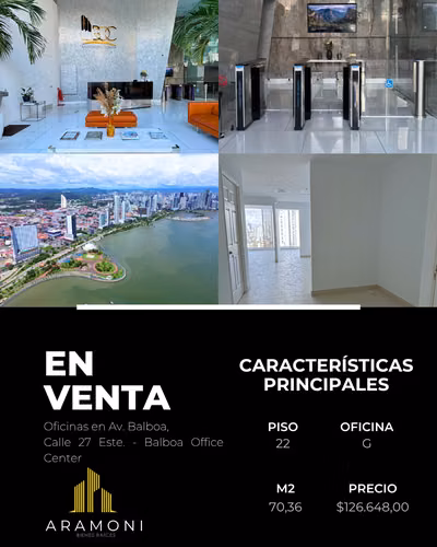 Oficina en venta en Balboa Office Center – Piso 24 con vista a la Cinta Costera