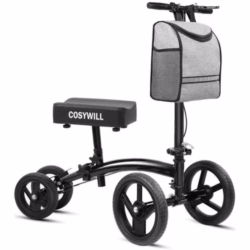 Scooter de Rodilla Dirigible,Plegable y ajustable para Todo Terreno con bolsa desmontable