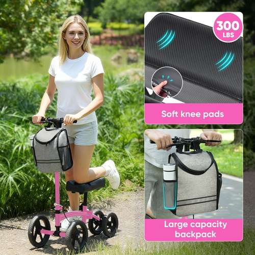 Scooter o Patinete para Rodilla Plegable para Cirugía de Pies Alternativa a Muletas para Adultos