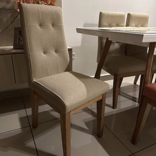 Comedor 6 Ptos Lino Marfil - Como nuevo
