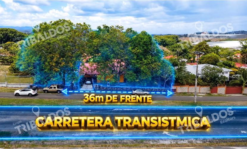Venta de terreno con mejoras sobre vía principal Transístmica Las Cumbres