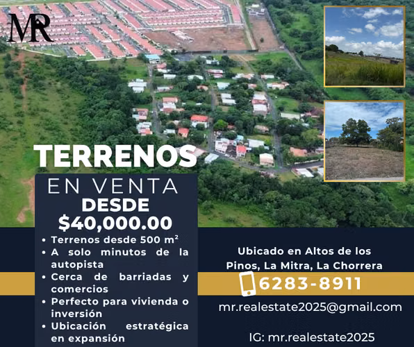 Terrenos en Altos de los Pinos – Desde $40,000.00