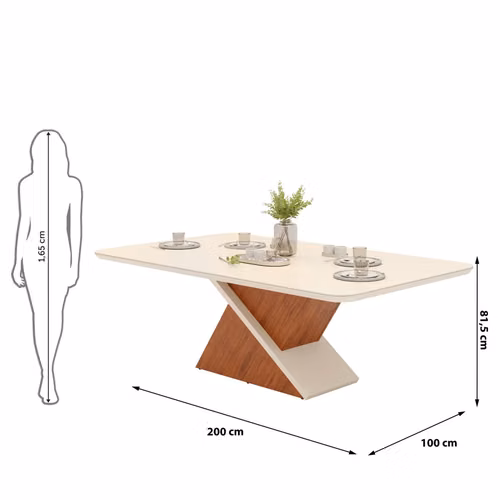 Mesa de comedor moderna de lujo con base geométrica – NUEVA (sin uso) - Imagen 3