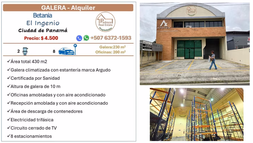 Alquiler de galera climatizada - Betania