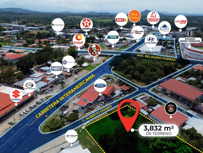 Venta de Terreno Comercial en Chiriquí a pasos de la Panamericana