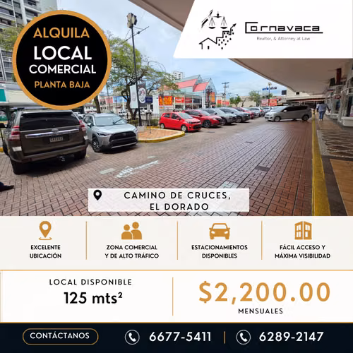 ALQUILO LOCAL EN EL BOULEVARD EL DORADO