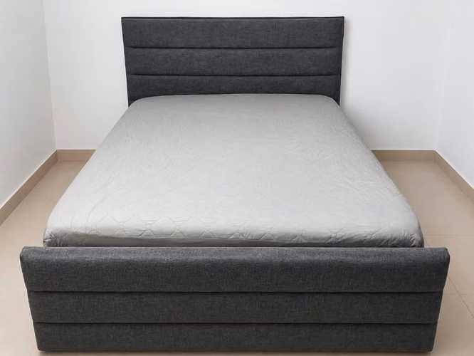 Cama Full (Doble)Gris Moderna + Colchón | Excelente Estado