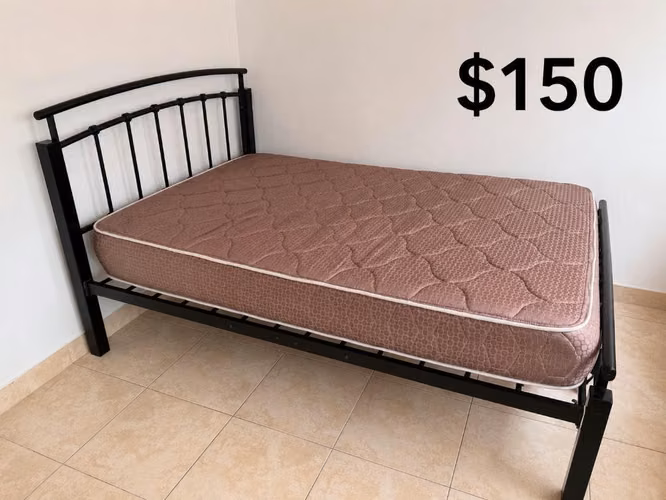 Cama Full Tubular + Colchón Perfect Bed Flex Semiortopédico - Excelente Estado