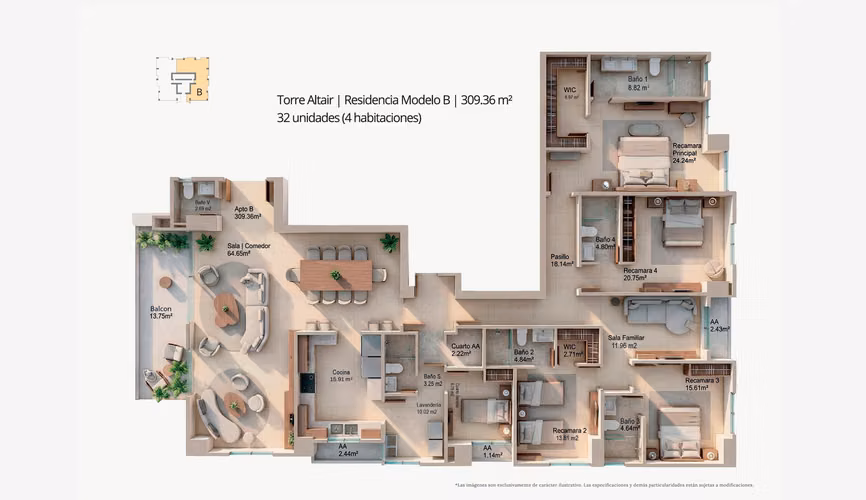 SANTA MARIA 3 y 4 Recamaras 256m² y 309m² Entrega abril 2027