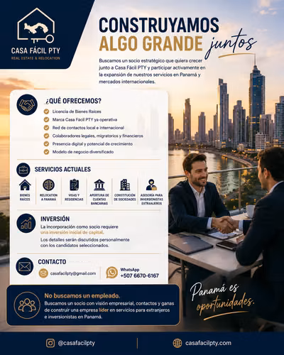 # BUSCAMOS SOCIO ESTRATÉGICO PARA INMOBILIARIA EN PANAMÁ - Imagen 5