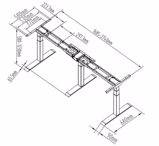 Escritorio de 2.50 x 0,70  Motorizado