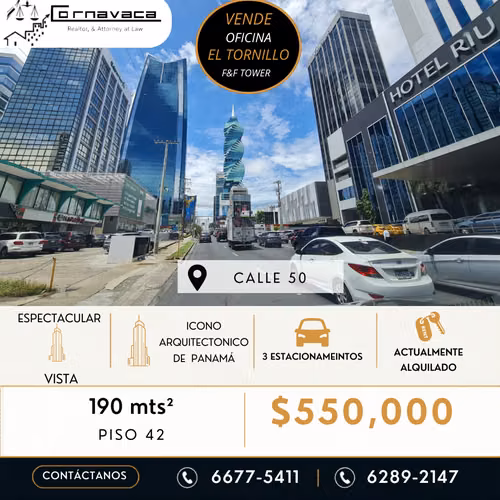 VENDO OFICINA EN F&F TOWER (EL TORNILLO) - Imagen 4