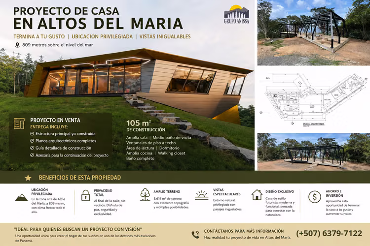 Oportunidad! Se vende Casa Proyecto en  ALTOS DEL MARÍA