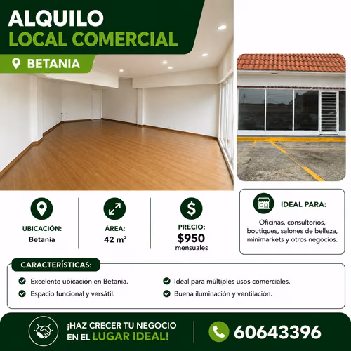 ALQUILER DE LOCAL COMERCIAL – BETANIA LG