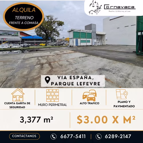 ALQUILO TERRENO EN RIO ABAJO