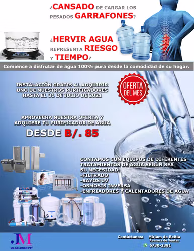 Purificador de agua - Protege a tu familia con agua 100% pura en casa