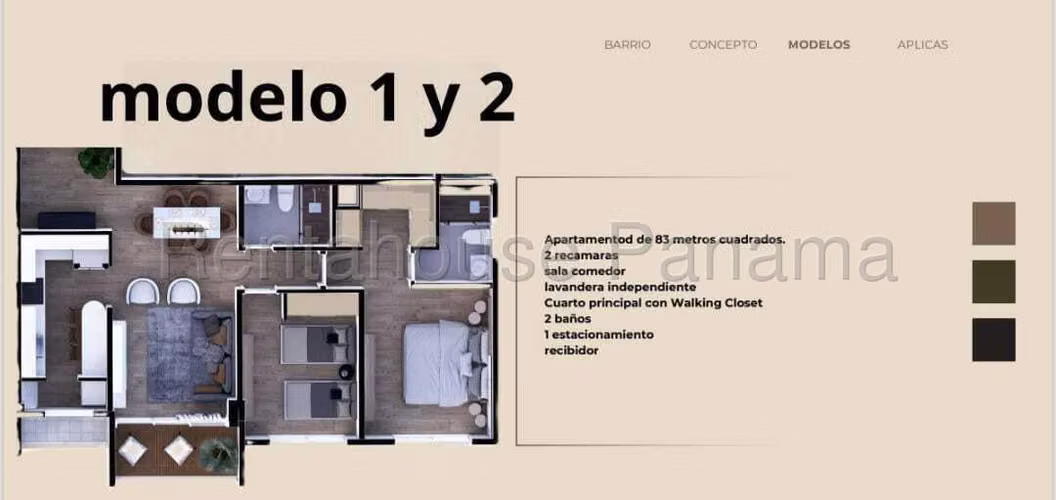 En venta apartamento de 81.20m2 en Clayton CF26-8362
