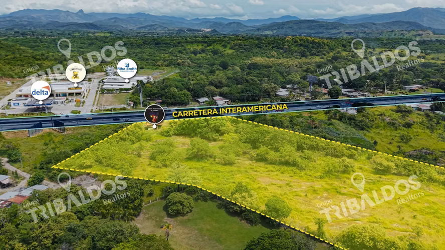 Venta de terreno comercial sobre la Interamericana en Coronado