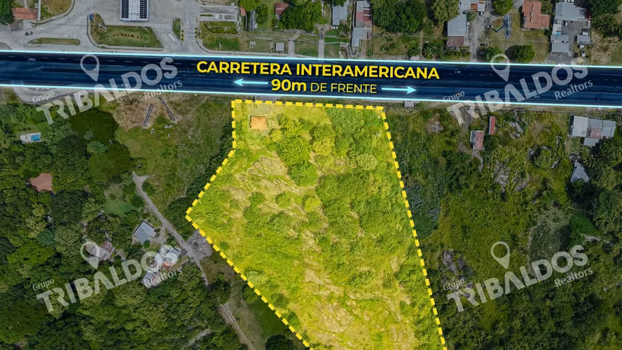 Venta de terreno comercial sobre la Interamericana en Coronado