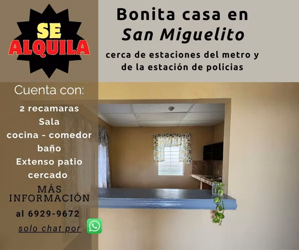 Rental of comfortable and nice house in San miguelito