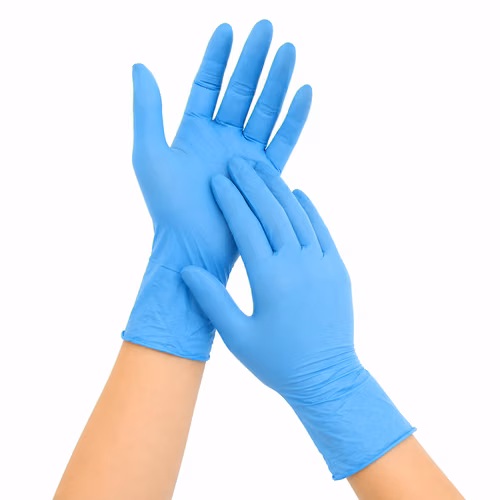 Nitrile Celeste gloves (c / 100 unds)