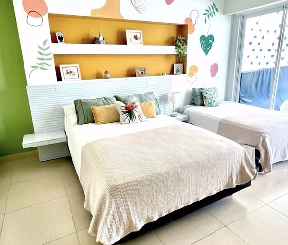Apartamento con terraza y piscina en Bijao