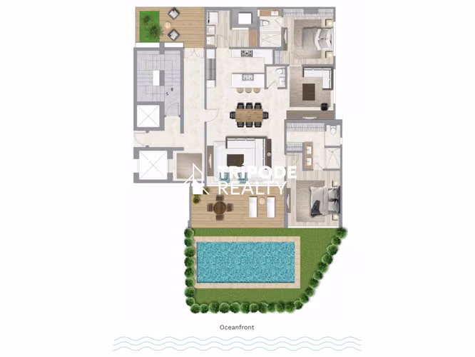 Apartamento nuevo con terraza The Palms Ocean Reef