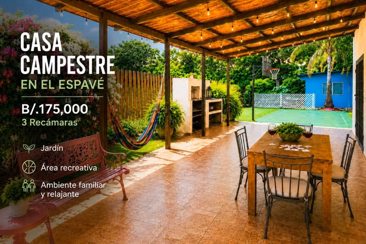 Venta de cálida y bella casa en El Espavé de Chame - Chame