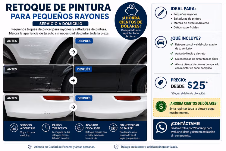 Retoque de pintura para pequeños rayones – ¡Servicio a domicilio!