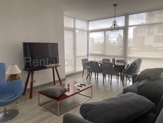 Apartamento de 97m2 amoblado en Atlapa en alquiler AMD