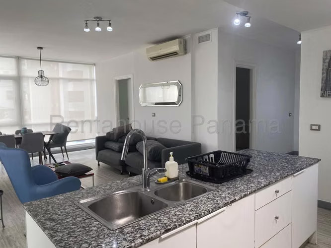 Apartamento de 97m2 amoblado en Atlapa en alquiler AMD