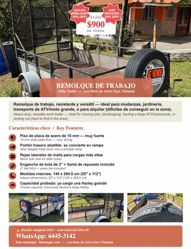 REMOLQUE DE TRABAJO