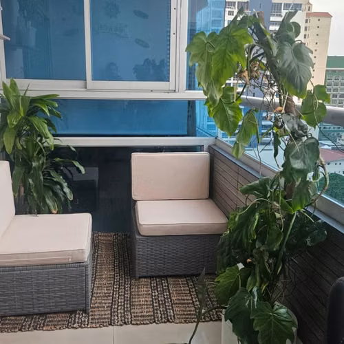 Mueble de terraza 2 comodas silla tejido ratan