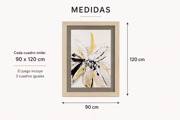 Se vende Juego de 3 Cuadros Decorativos Grandes 90x120 cm - Imagen 3
