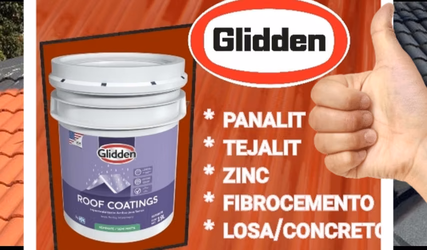 PINTURA ROOF COATINGS IMPERMEABILIZANTE PARA TECHOS GLIDDEN. - Imagen 2