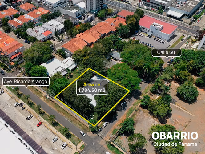 Se vende Terreno en Obarrio de 1784.50m2