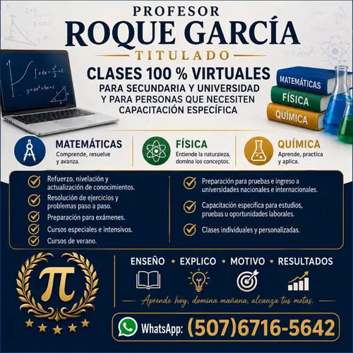  CLASES VIRTUALES DE MATEMÁTICAS , FÍSICA Y QUÍMICA.
